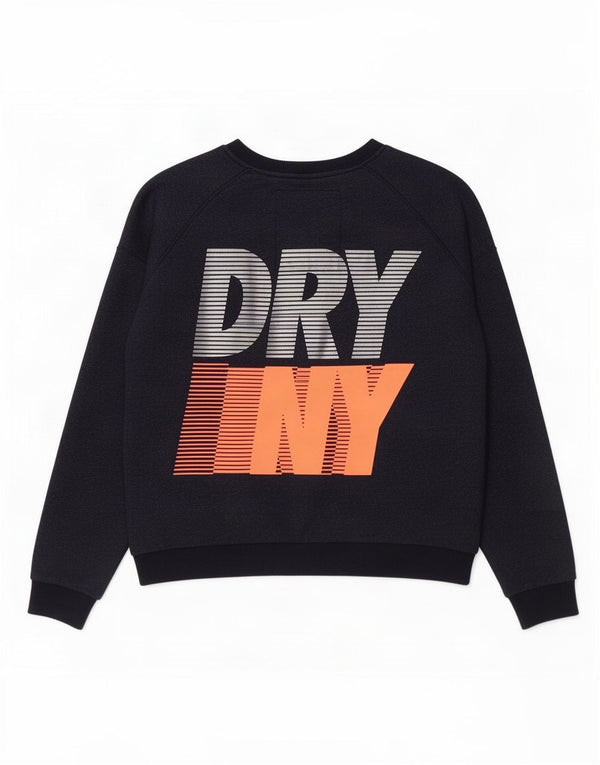 Superdry Damen Grafik-Sweatshirt-Pullover UK 16 Large Marineblau Baumwolle