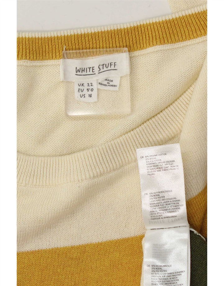 White Stuff Damen-Pullover mit Rundhalsausschnitt, Gr. 22 3XL, mehrfarbig gestreift