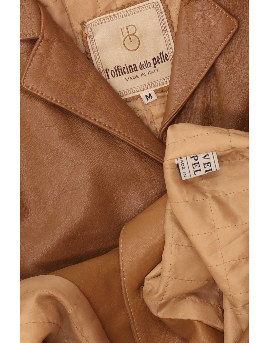 Vintage Damen Ledermantel UK 12 Mittelbraun Klassisch
