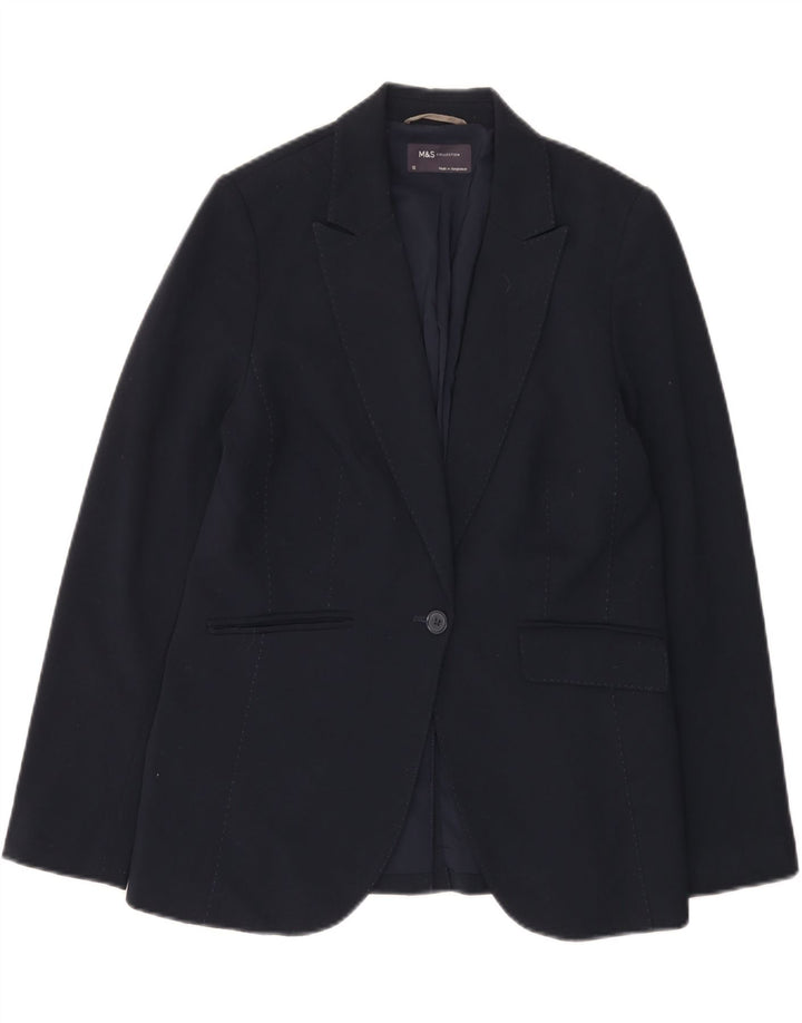 Marks & Spencer Damen 1-Knopf-Blazerjacke, UK 12, mittleres Marineblau