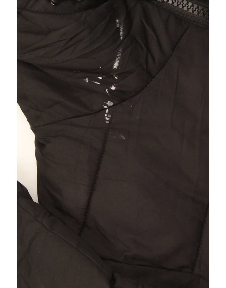 Superdry Wattierte Damenjacke mit Kapuze, UK 14, Größe L, Schwarz, Polyester