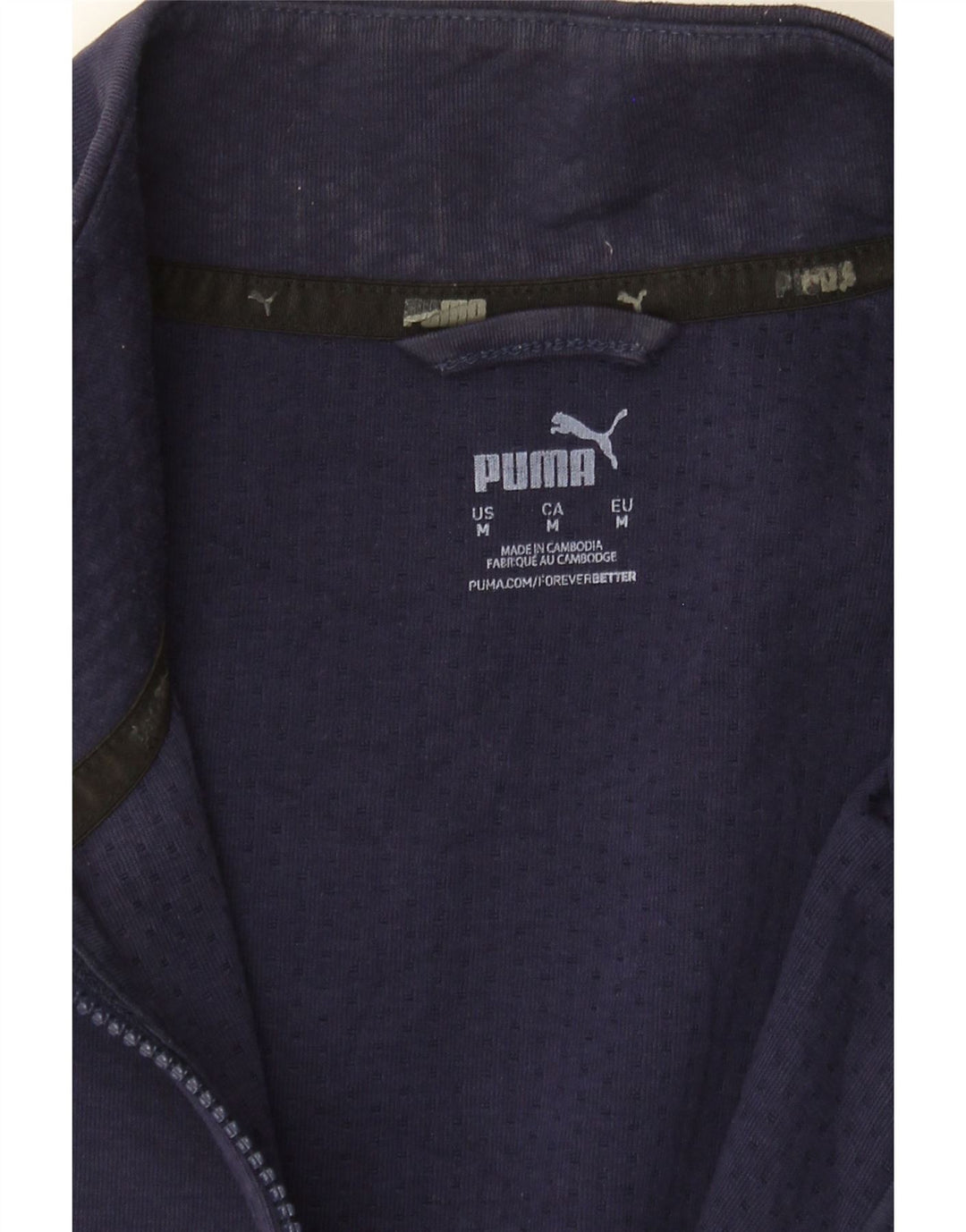 PUMA Mens Tracksuit Top Jacket Medium Navy Blue Colourblock Cotton Vintage Puma and Second-Hand Puma from Messina Hembry 