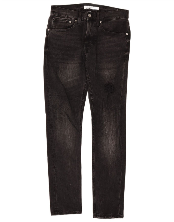 Calvin Klein Herren Slim Jeans W29 L32 Schwarze Baumwolle