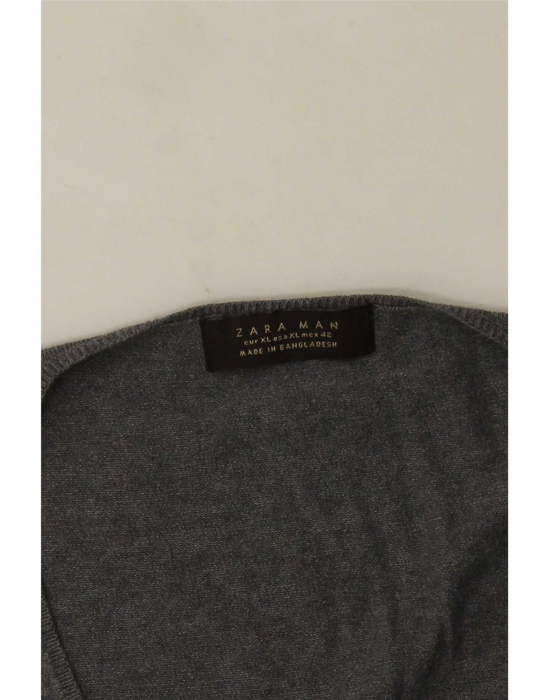 Zara Herren V-Ausschnitt Pullover Pullover XL Grau