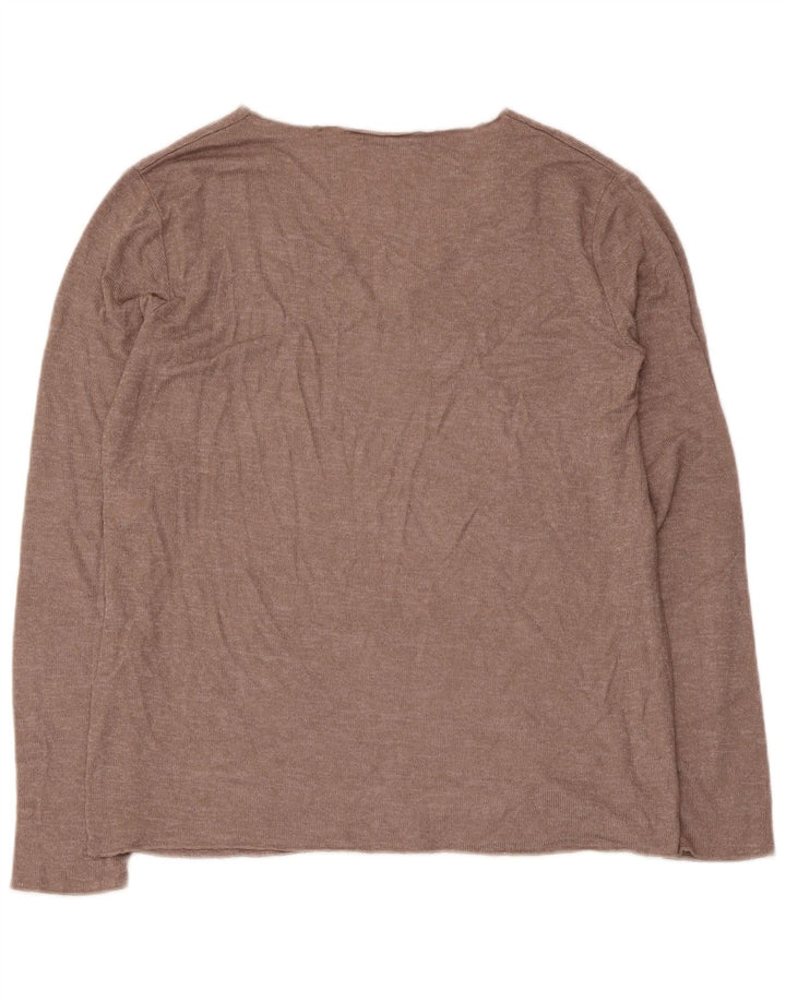 Zara Damen Bluse Top UK 14 Große braune Viskose