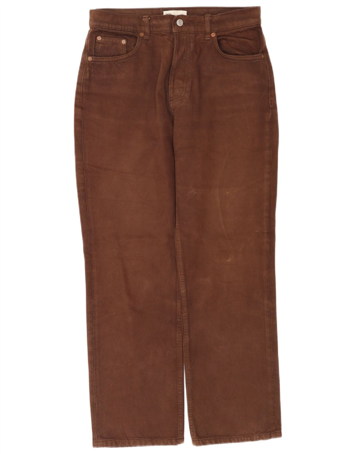 Zara Damen High Rise Straight Jeans EU 40 Medium W30 L28 Braun