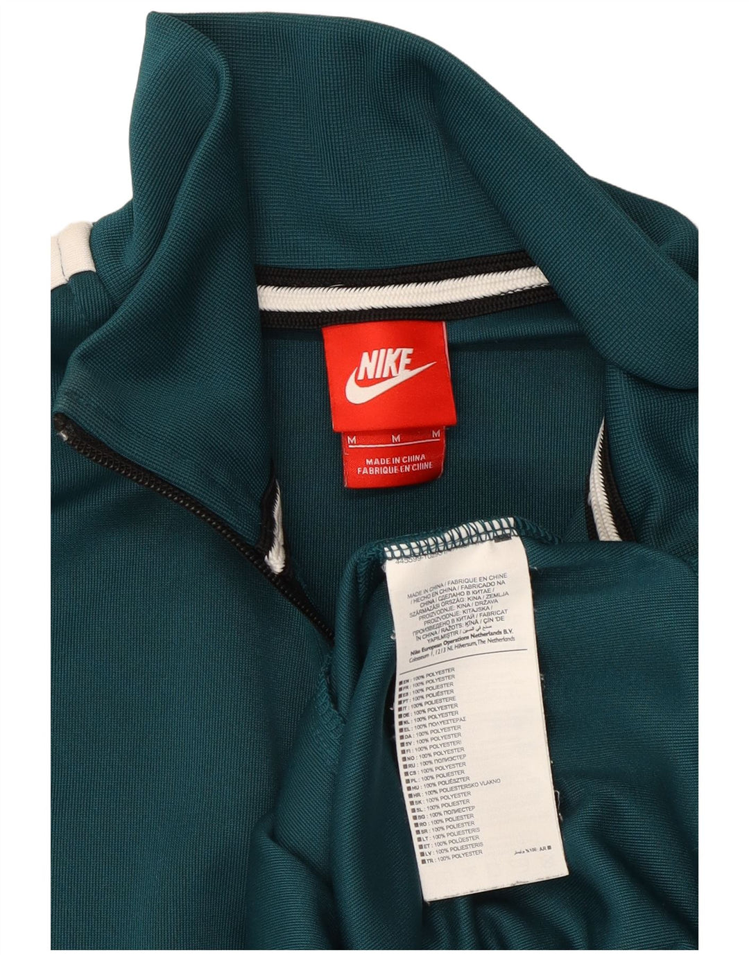 Nike Herren-Trainingsanzugoberjacke aus mittelgrünem Colourblock-Polyester