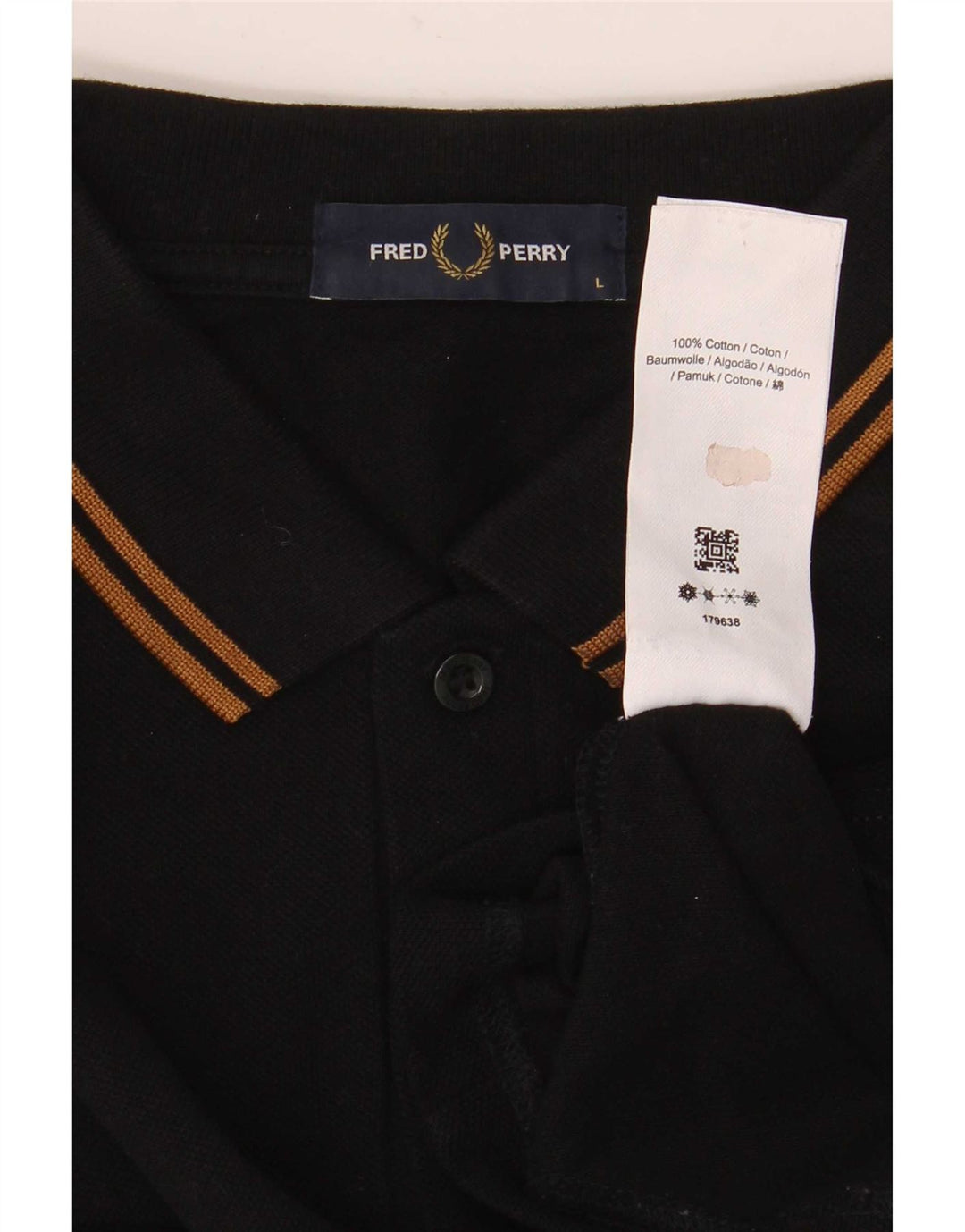 Fred Perry Herren-Poloshirt, große schwarze Baumwolle