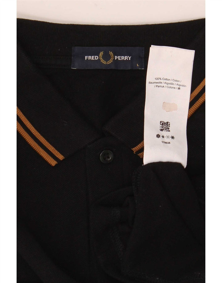 Fred Perry Herren-Poloshirt, große schwarze Baumwolle
