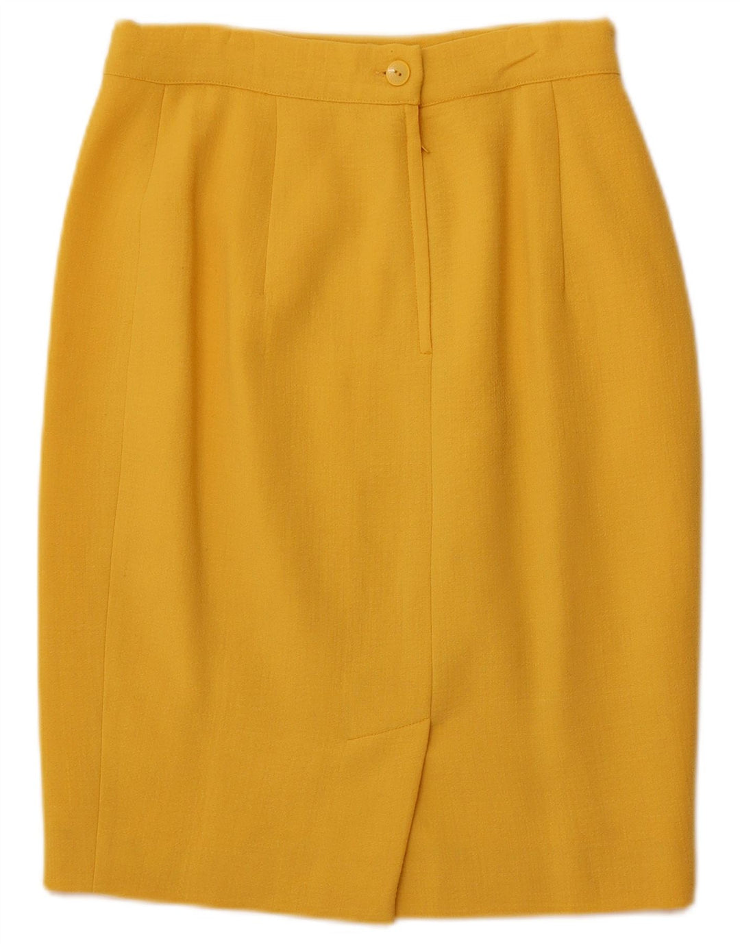 VINTAGE Damen 4-Knopf-2-teiliges Rockset IT 44 Medium W26 Gelbe Wolle