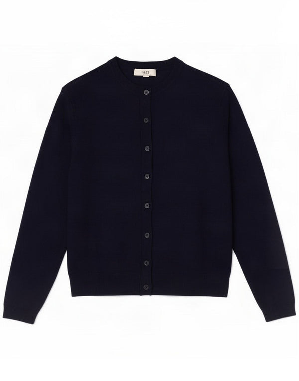 Marks & Spencer Damen-Cardigan-Pullover UK 12 Mittelmarineblaue Viskose