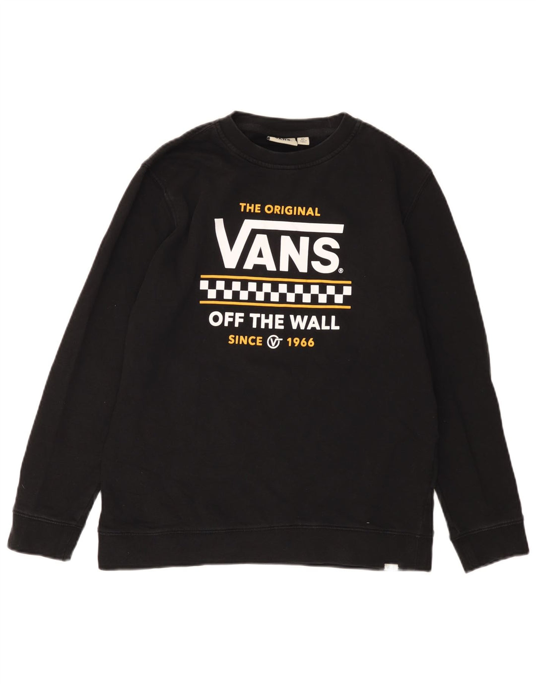 VANS Damen Off The Wall Graphic Sweatshirt Pullover UK 18 XL Schwarz Baumwolle