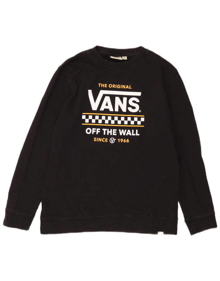 VANS Damen Off The Wall Graphic Sweatshirt Pullover UK 18 XL Schwarz Baumwolle