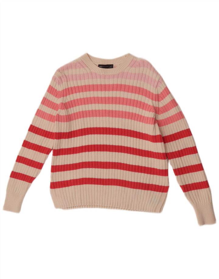 Marks & Spencer Damen-Pullover mit U-Boot-Ausschnitt, Gr. 12, mittelmehrfarbig
