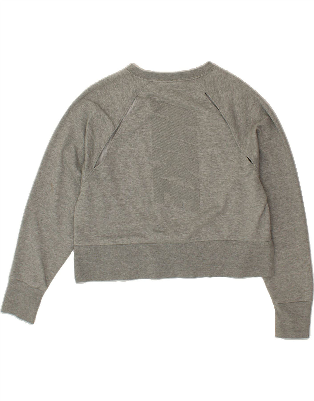 NIKE Womens Crop Sweatshirt Jumper UK 14 Medium Grey Polyester Vintage Nike and Second-Hand Nike from Messina Hembry 