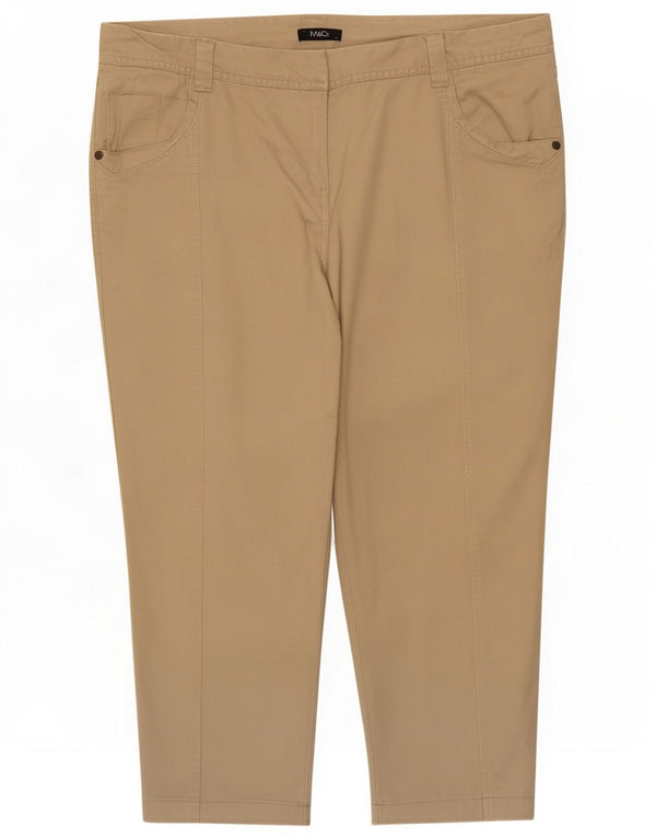 M&Co Damen Caprihose UK 16 Large W34 L22 Beige Baumwolle