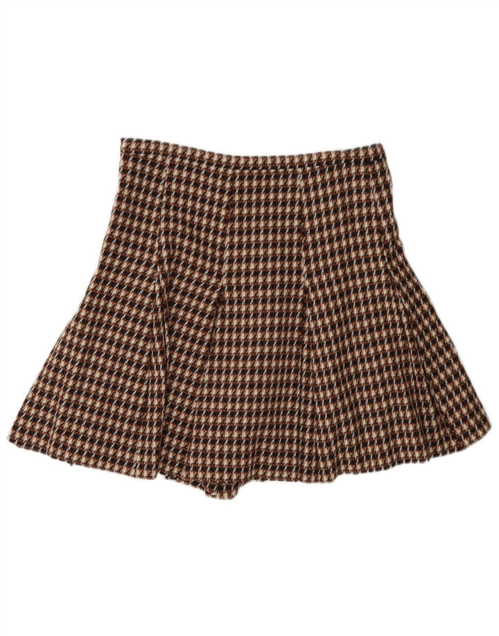 i Blues Damen Cullotes Shorts UK 8 Small W27 Braun karierte Wolle