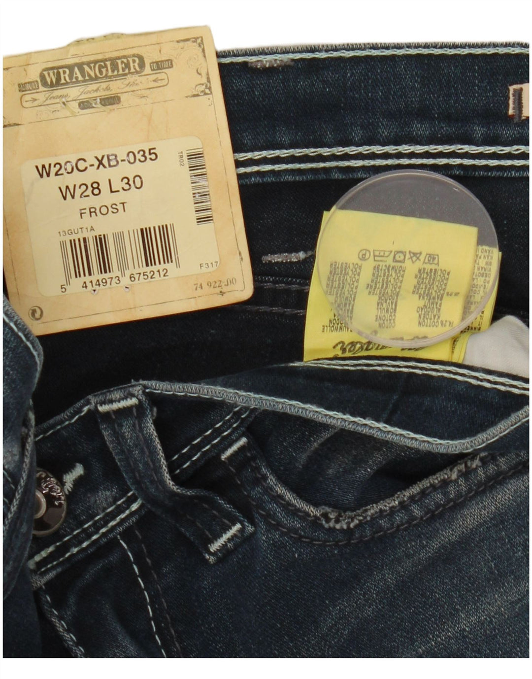 WRANGLER Damen Stokes Slim Jeans W28 L30 Marineblaue Baumwolle