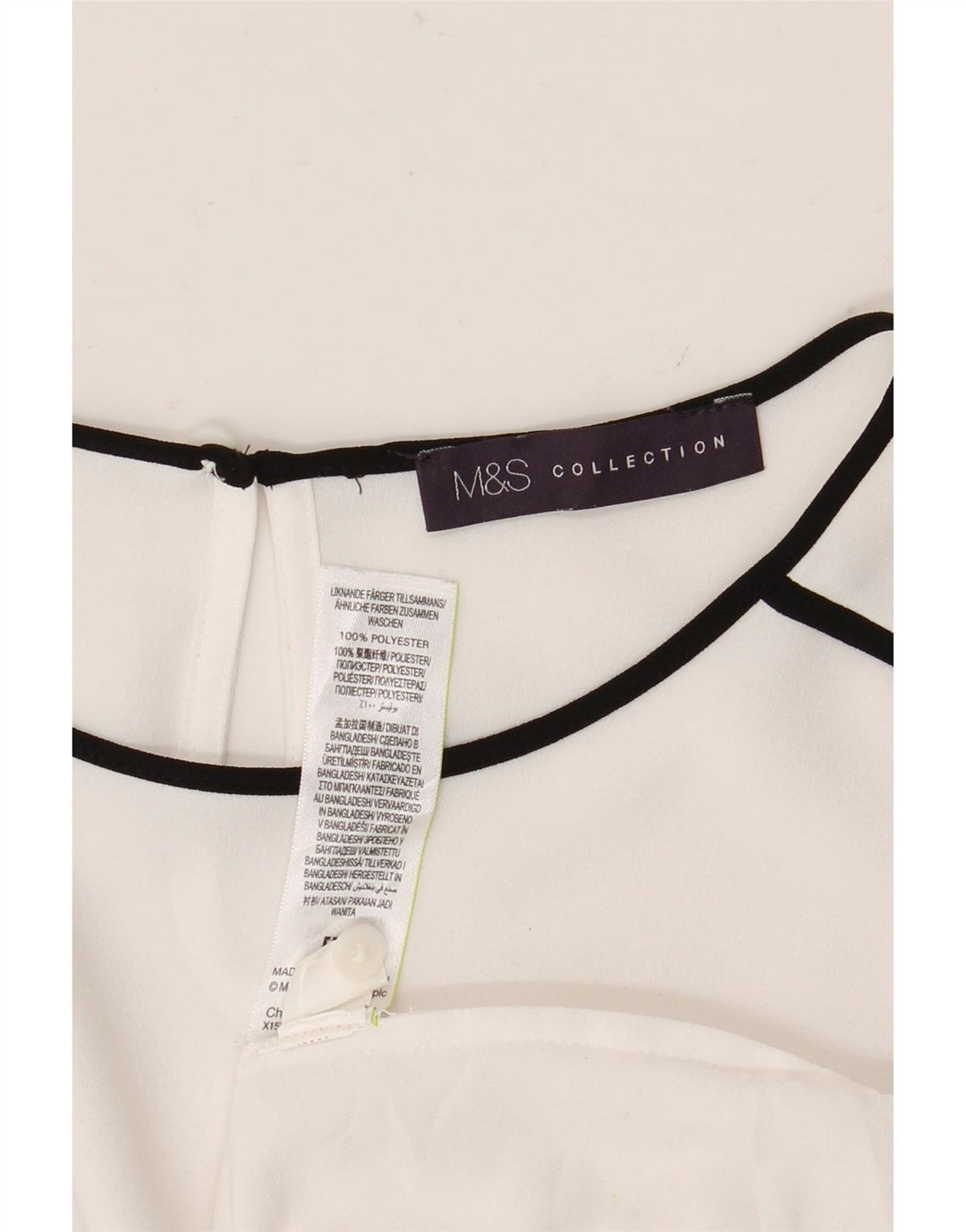 Marks & Spencer Langarm-Blusenoberteil für Damen, UK 12, Mittelweiß, Polyester