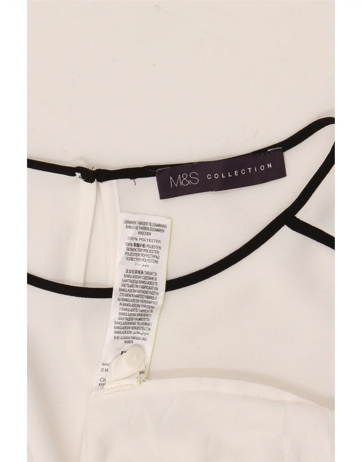 Marks & Spencer Langarm-Blusenoberteil für Damen, UK 12, Mittelweiß, Polyester