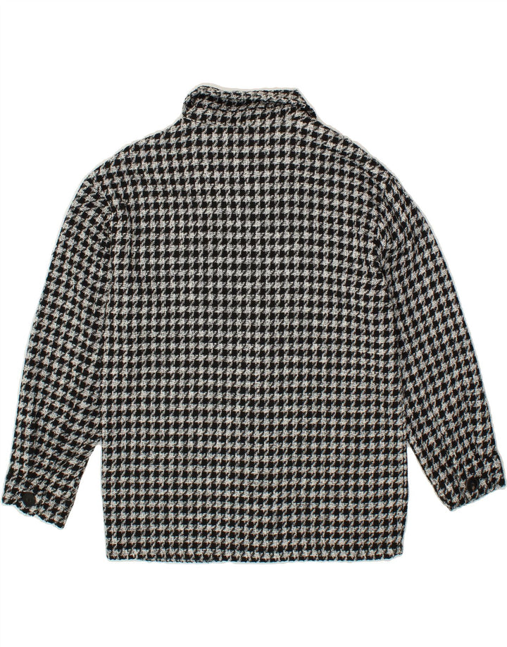MANGO Womens Oversized Bomber Jacket UK 6 XS Grey Houndstooth Vintage Mango and Second-Hand Mango from Messina Hembry 