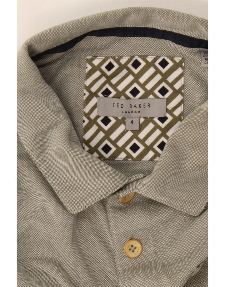 TED BAKER Mens London Polo Shirt Size 4 Large Grey Modal Vintage Ted Baker and Second-Hand Ted Baker from Messina Hembry 