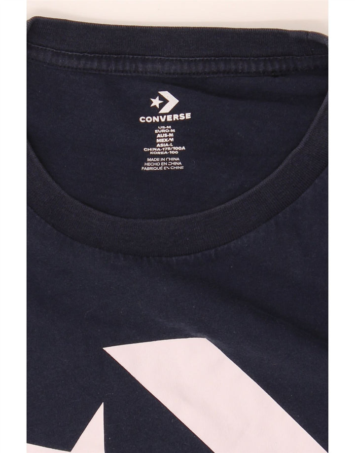 CONVERSE Mens Graphic T-Shirt Top Medium Navy Blue Vintage Converse and Second-Hand Converse from Messina Hembry 