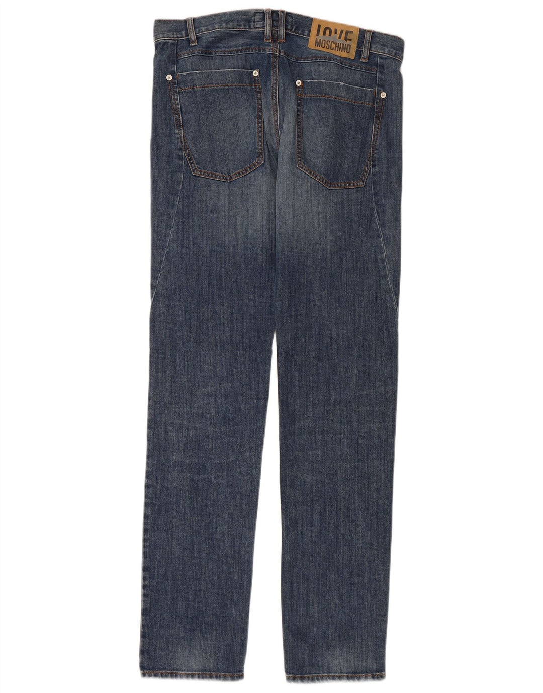 MOSCHINO Herren Straight Jeans W34 L34 Blaue Baumwolle