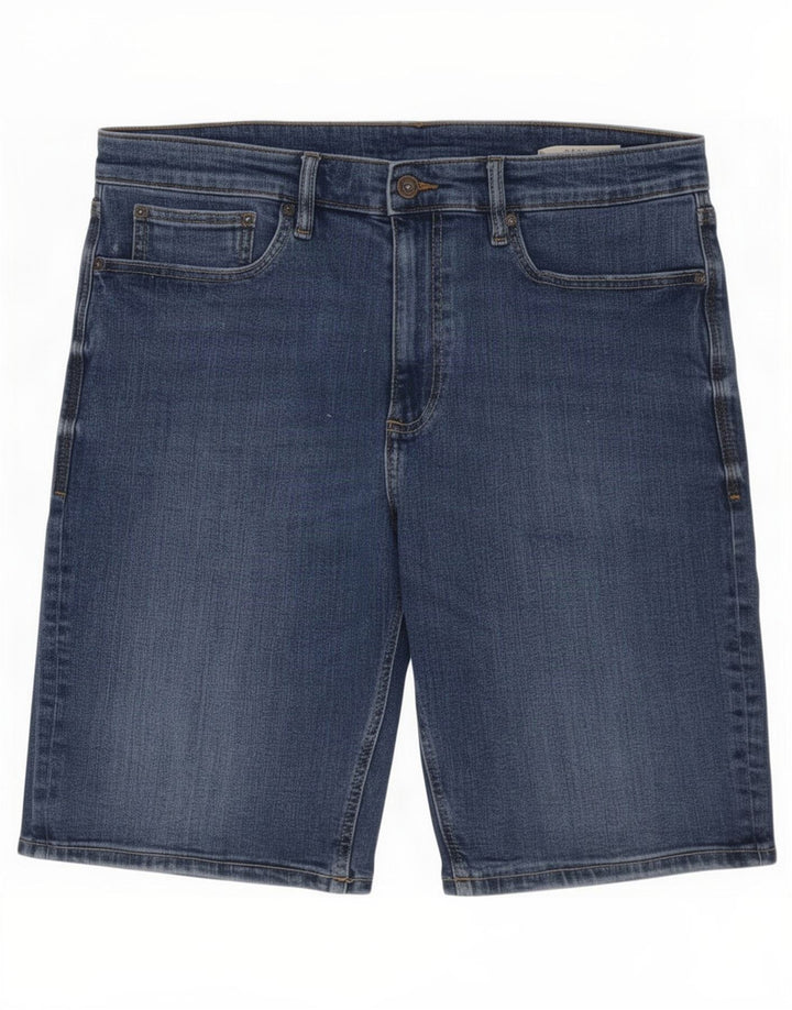 Marks & Spencer Herren-Jeansshorts, Größe L, W34, Blau, Baumwolle