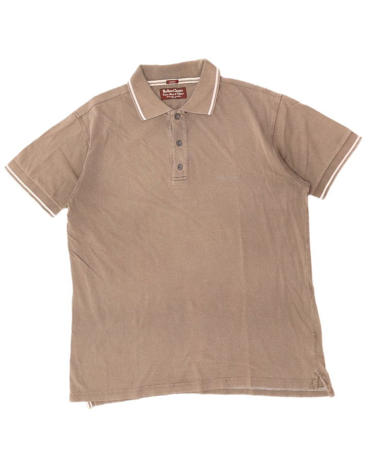 MARLBORO CLASSICS Herren-Poloshirt, groß, braune Baumwolle