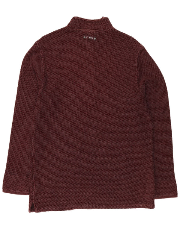 WEIRD FISH Herren-Sweatshirt mit Reißverschluss, XL, Burgunderrot, Baumwolle