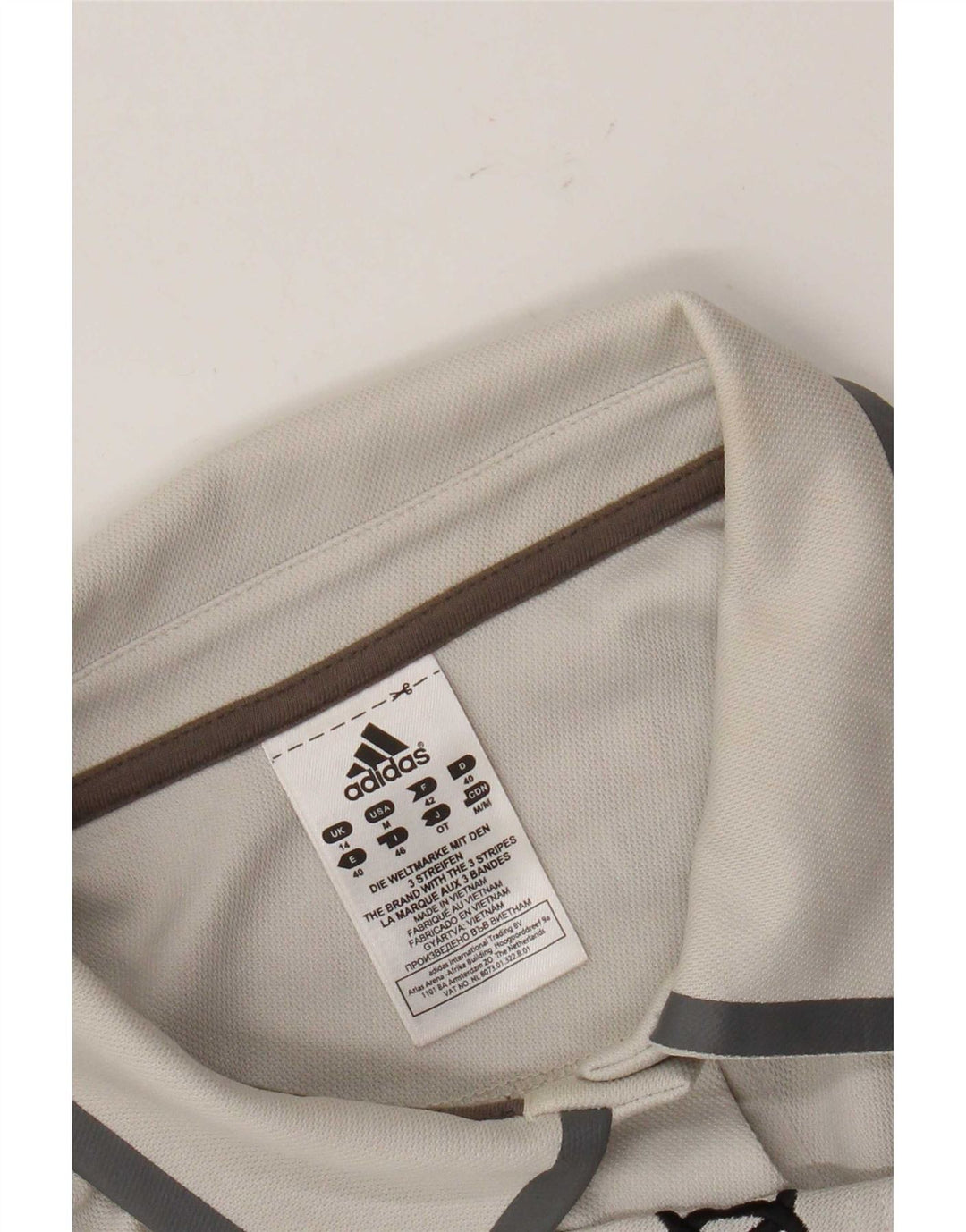 Adidas Damen Grafik-Poloshirt UK 14 Mittelgraues Polyester