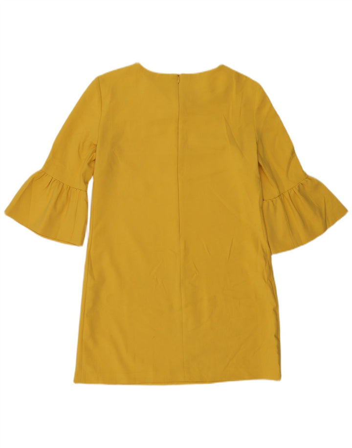 Zara Damen Etuikleid mit 3/4-Ärmeln, UK 14, Mittelgelb