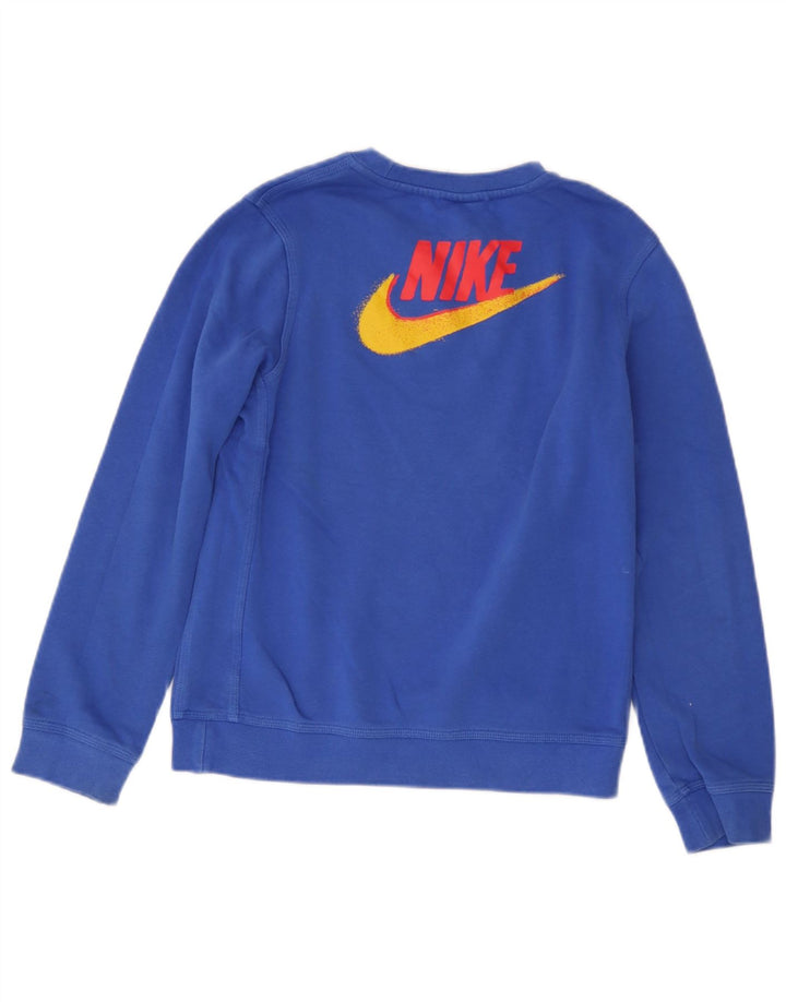 Nike Jungen-Sweatshirt mit Grafik, 12–13 Jahre, groß, blaue Baumwolle