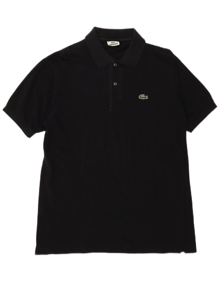 LACOSTE Herren-Poloshirt, Größe 4, mittelgroß, schwarze Baumwolle