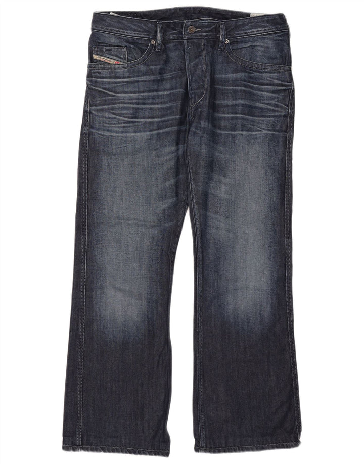Diesel Mens Ruky Regular Bootcut Jeans W34 L32 Navy Blue Cotton