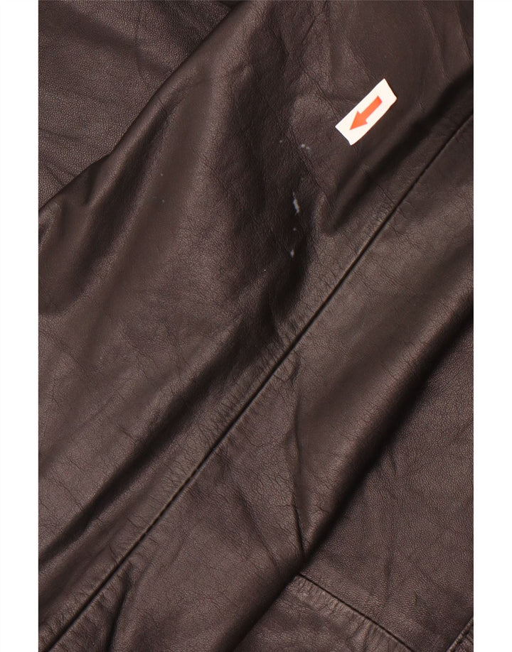 Vintage Damen Lederjacke IT 42 Mittelschwarzes Leder