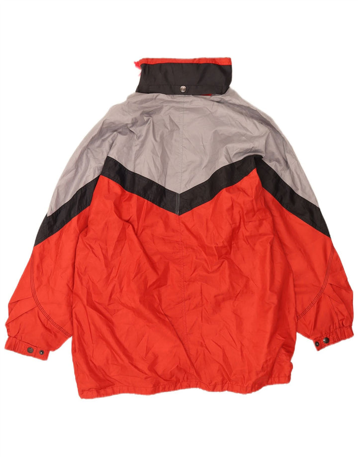 Master Herren-Trainingsanzug mit Kapuze, Oberjacke, mittelrotes Colourblock-Nylon