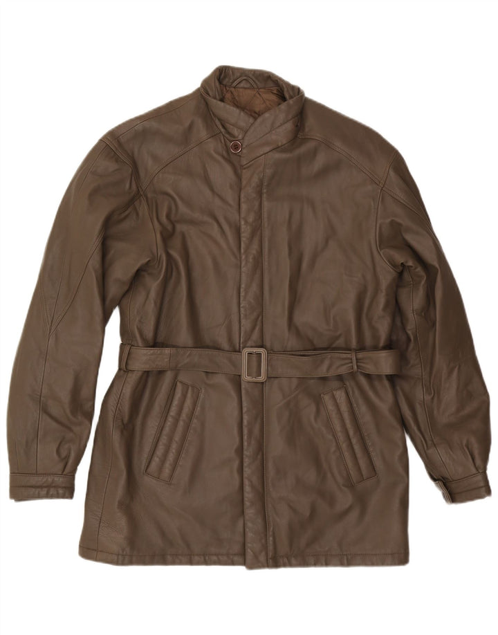 VINTAGE Herren Lederjacke IT 48 Mittelbraunes Leder