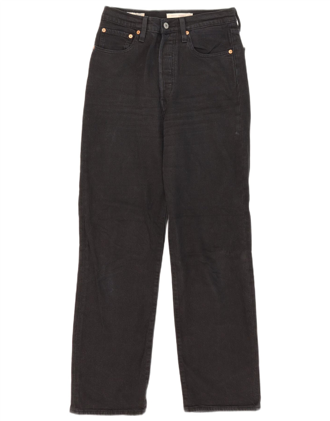 Levi's Damen Ribcage Straight Jeans W27 L29 Schwarze Baumwolle