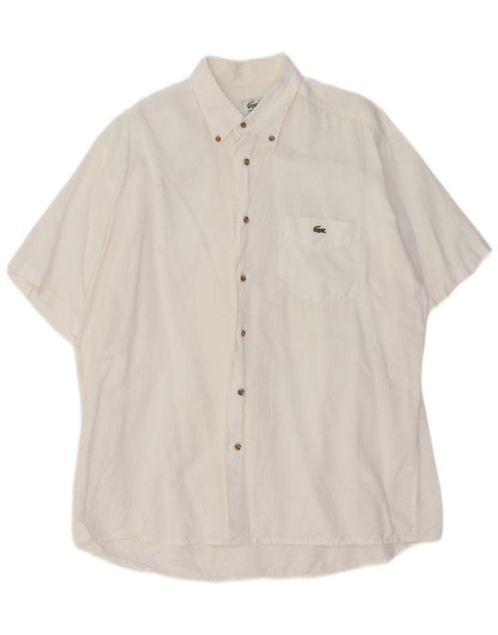 Lacoste Herren Kurzarmhemd Größe 42 Large Weiß