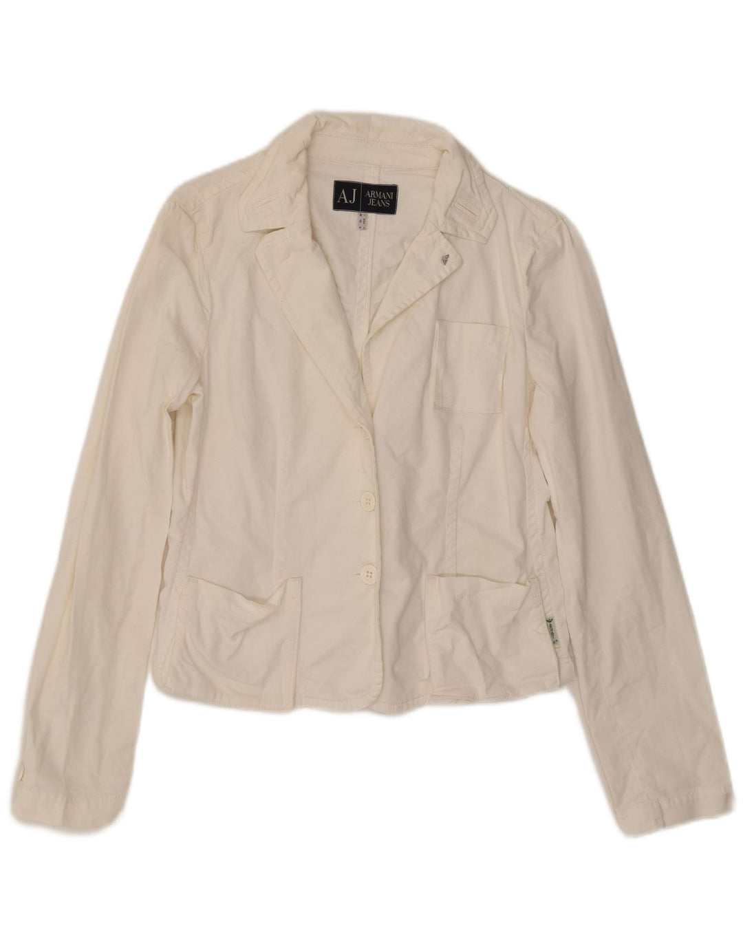 Armani Damen 3-Knopf-Blazerjacke UK 16 Large Weiß