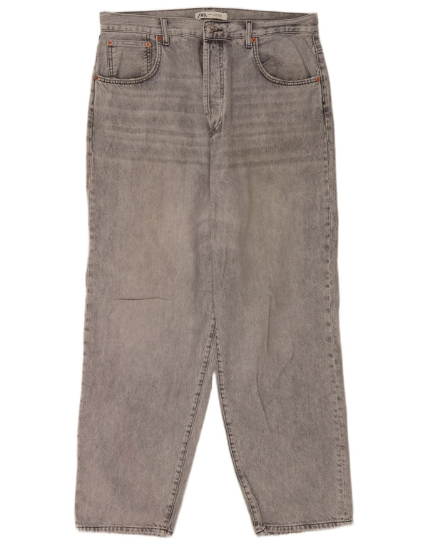 Zara Herren Straight Jeans EU 44 Large W34 L30 Graue Baumwolle