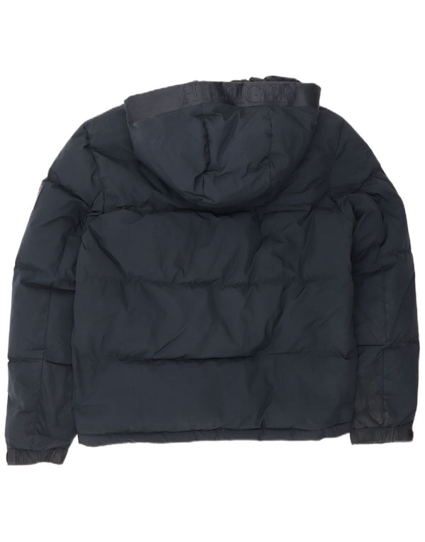 Tommy Hilfiger Herren-Jacke mit Kapuze, gepolstert, UK 38, mittelmarineblau, Polyester