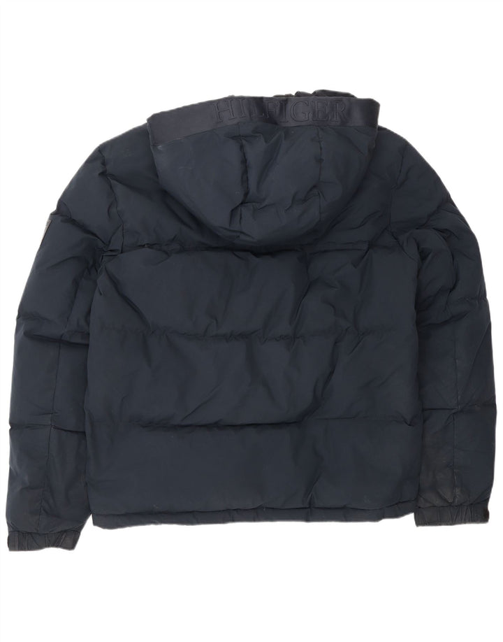 Tommy Hilfiger Herren-Jacke mit Kapuze, gepolstert, UK 38, mittelmarineblau, Polyester