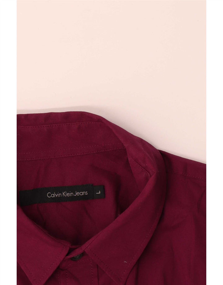 Calvin Klein Jeans Herrenhemd Große kastanienbraune Baumwolle