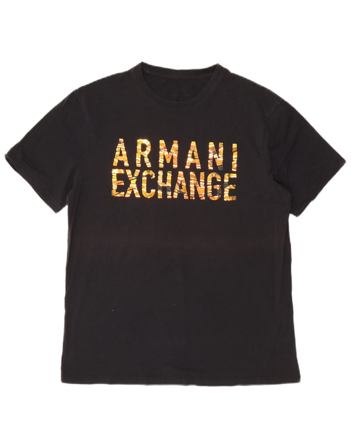 Armani Exchange Herren Grafik T-Shirt Top Small Schwarz