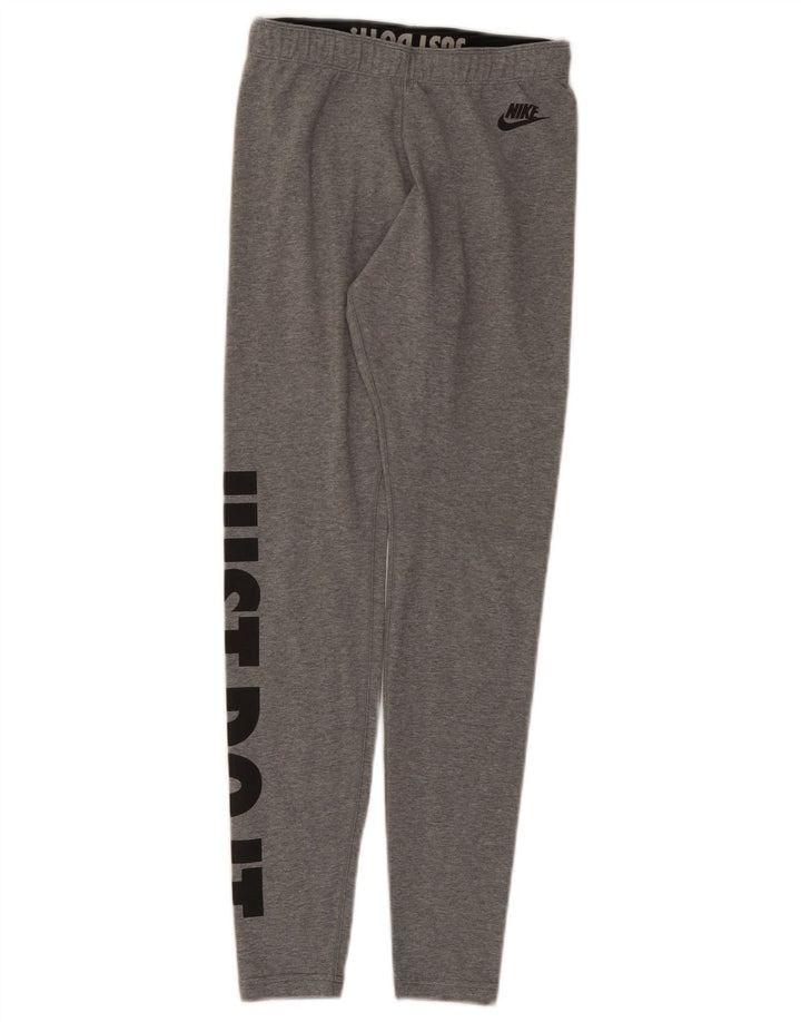 Nike Womens Graphic Leggings UK 8 Small Grau gefleckte Baumwolle