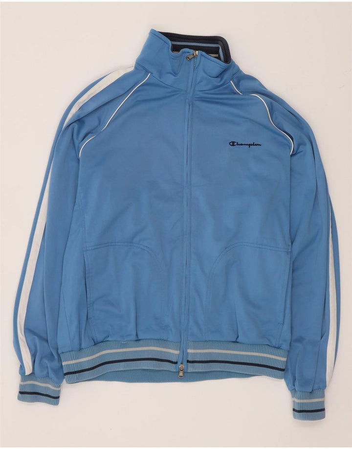 Champion Herren-Trainingsanzugoberjacke aus mittelblauem Colourblock-Polyester