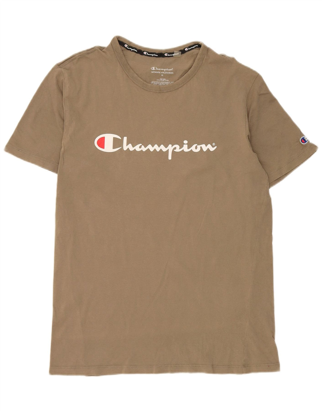 Champion Herren-T-Shirt mit Grafik, mittlere Khaki-Baumwolle